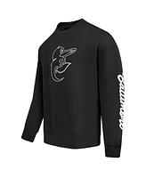 Pro Standard Men's Black Baltimore Orioles Paint The City Dropped Shoulder Pullover Sweatshirt