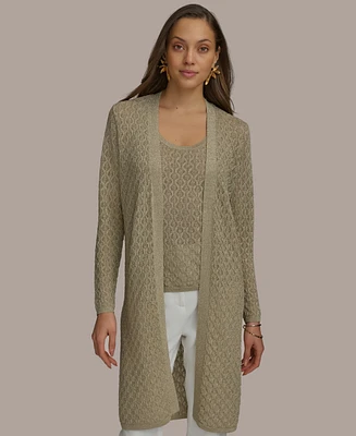 Donna Karan New York Women's Metallic Open-Front Cardigan