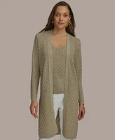 Donna Karan New York Women's Metallic Open-Front Cardigan