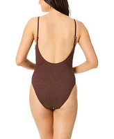 Salt + Cove Juniors' Metallic One-Piece Swimsuit, Exclusively at Macy's