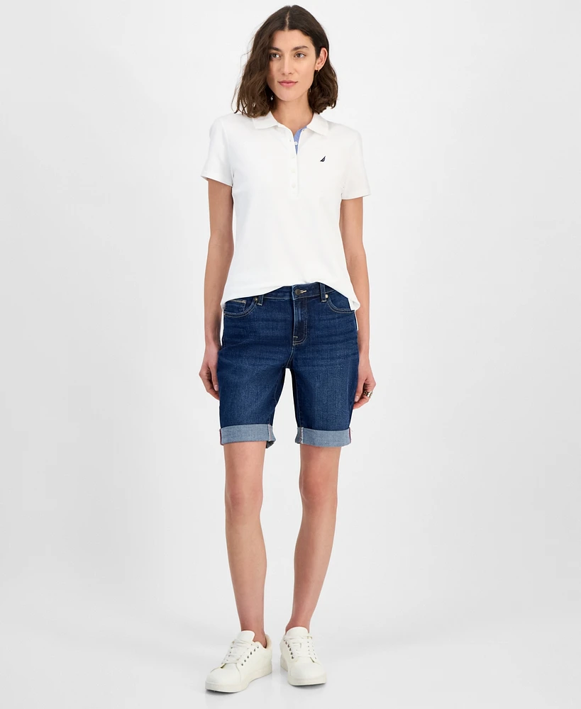 Nautica Jeans Women's 9" Cuffed Denim Shorts