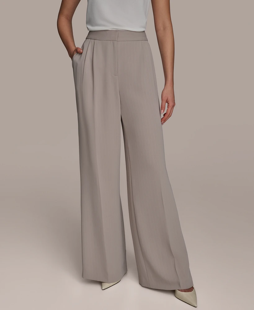 Donna Karan New York Women's Pinstripe Wide-Leg Pants, Regular & Petite Sizes