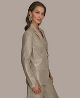 Donna Karan New York Women's Metallic Linen One-Button Blazer