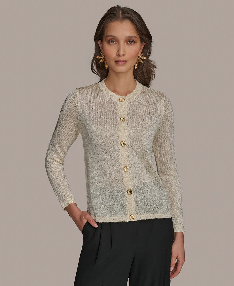 Donna Karan New York Women's Metallic Cardigan