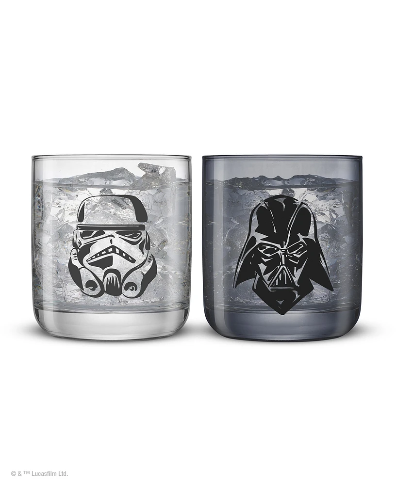 JoyJolt Star Wars Dark Side Monochrome Short Drinking Glasses, Set of 2