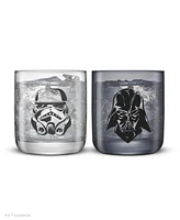 JoyJolt Star Wars Dark Side Monochrome Short Drinking Glasses, Set of 2