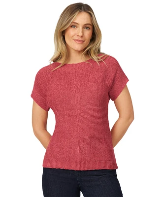 Melissa Paige Petite Buttoned-Back Dolman-Sleeve Sweater