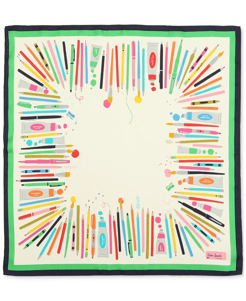 Kate Spade New York Art Supplies Silk Bandana Scarf