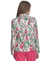 Tommy Hilfiger Women's Floral-Print Long-Sleeve Blazer