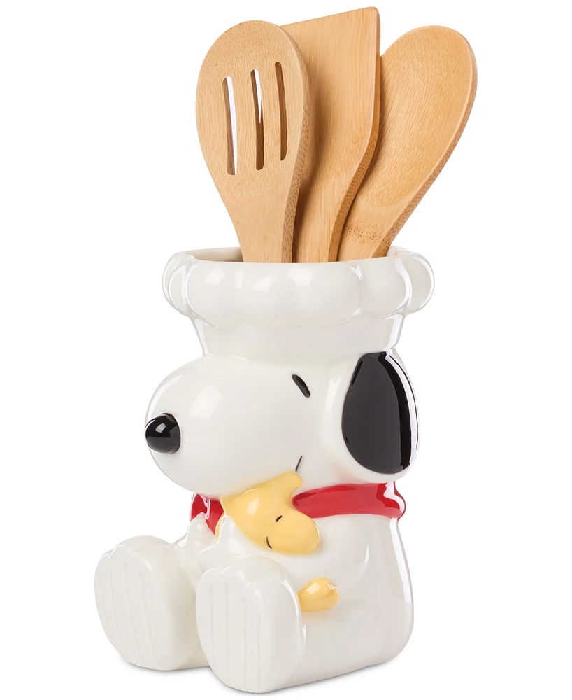 Lenox Chef Snoopy Figural Utensil Crock 4 Piece Set