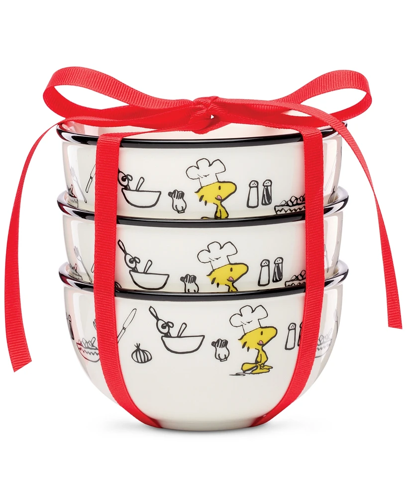Lenox Chef Snoopy Porcelain Mini Bowls, Set of 3
