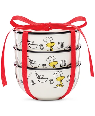 Lenox Chef Snoopy Porcelain Mini Bowls, Set of 3