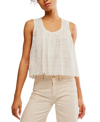 Free People Women's Marina Cotton Eyelet Tank Top