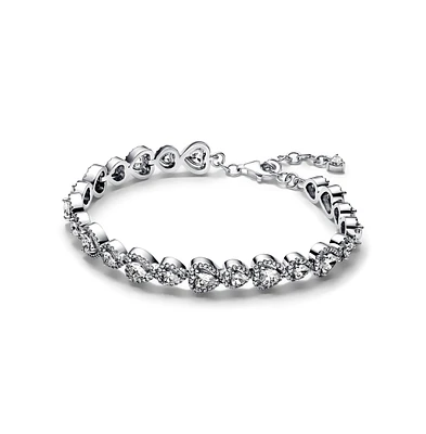 Pandora Sterling Silver Halo Hearts Bracelet