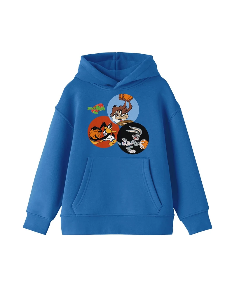 Looney Tunes Space Jam Boys Squad Youth Royal Blue Hoodie-Large