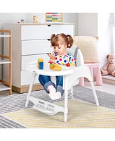 4 in 1 Convertible Kids Dining High Chair with Adjustable Removable Tray and Footrest