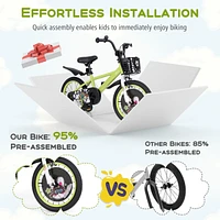 Kids Adjustable Bike with Detachable Training Wheels Safe Fun Bicycle for Ages 4-8 Years Old