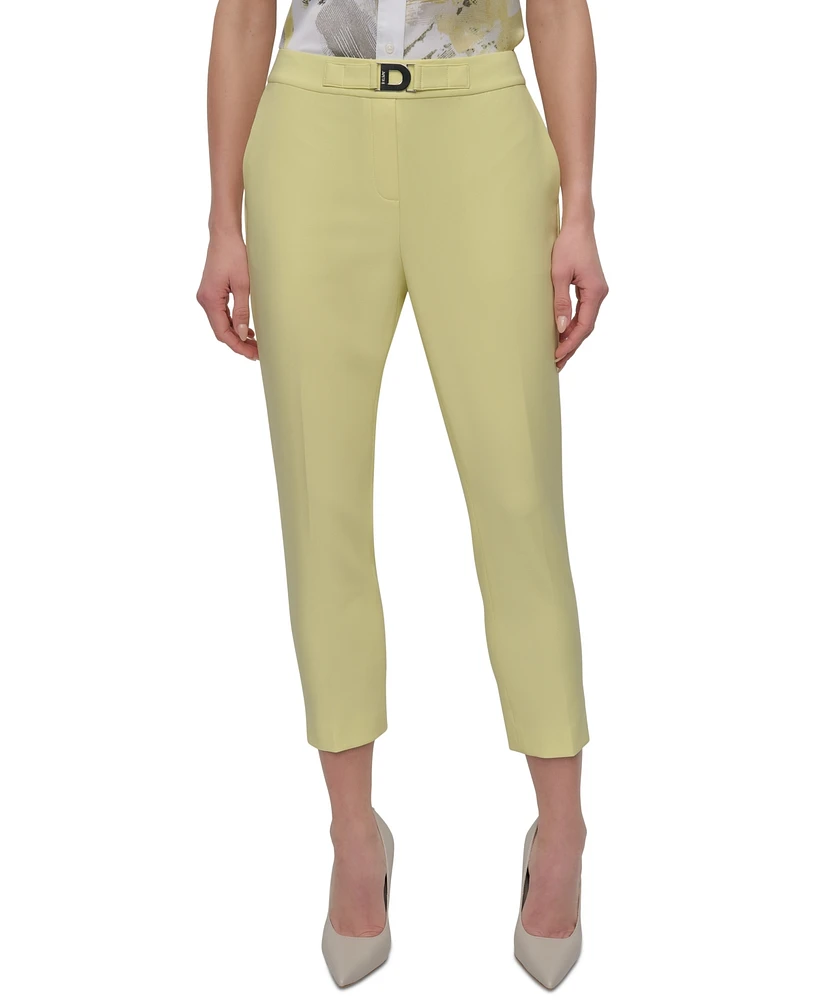 Dkny Petite High-Rise Straight-Leg Ankle Pants