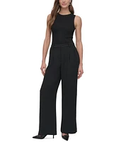 Dkny Petite High-Rise Wide-Leg Crepe Pants