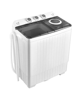 26 lbs Semi-Automatic Twin Tub Washing Machine with Drain Pump