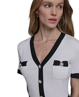 Karl Lagerfeld Paris Women's Colorblocked Sweater Dress