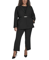 Dkny Plus Notch-Collar Belted One-Button Jacket