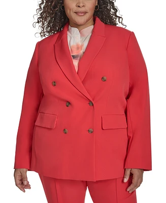 Dkny Plus Notch-Collar Double-Breasted Jacket