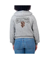Wear by Erin Andrews Women's Heather Gray San Francisco Giants Speckled Fleece Cropped Full-Zip Hoodie