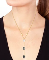 Effy Collection Cultured Black & Tahitian Pearl (9mm) & White Cultured South Sea Pearl (8mm) Necklace in 14k Yellow Gold, 18"