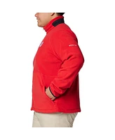 Columbia Men's Red Wisconsin Badgers Flanker Iv Fleece Raglan Full-Zip Jacket