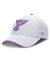 Fanatics Men's White St. Louis Blues Authentic Pro Hockey Fights Cancer Adjustable Hat