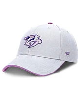 Fanatics Men's White Nashville Predators Authentic Pro Hockey Fights Cancer Adjustable Hat