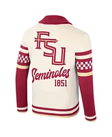 Colosseum Men's and Women's Cream Florida State Seminoles Wild Collective Button-Up Jacquard Sweater
