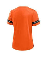 Fanatics Women's Orange Oregon State Beavers Fundamental Overtime Readiness Athena Lace-Up V-Neck T-Shirt