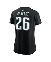 Nike Women's Saquon Barkley Black Philadelphia Eagles Super Bowl Lix Name Number T-Shirt