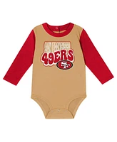 Outerstuff Baby Boys and Girls Scarlet San Francisco 49ers Double Up Long Sleeve Bodysuit Pants Set