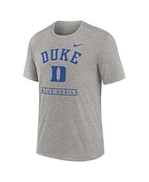 Nike Men's Heather Gray Duke Blue Devils Arch Over Logo Tri-Blend T-Shirt