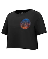 Pro Standard Women's Black New York Knicks Jewels Boxy Cropped T-Shirt