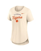 Nike Women's Tan Clemson Tigers Script Logo Tri-Blend T-Shirt