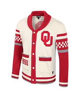 Colosseum Men's and Women's Cream Oklahoma Sooners Wild Collective Button-Up Jacquard Sweater