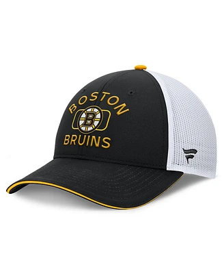 Fanatics Men's Black/White Boston Bruins Authentic Pro Rink Trucker Hat