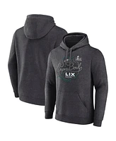 Fanatics Men's Heather Charcoal Philadelphia Eagles Super Bowl Lix Local Fleece Pullover Hoodie