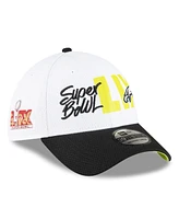 New Era Men's White/Black Philadelphia Eagles Super Bowl Lix 39THIRTY Flex Hat