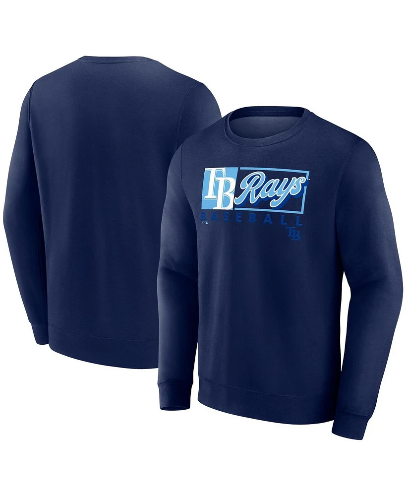 Fanatics Men's Navy Tampa Bay Rays Focus Fleece Pullover Sweatshirt