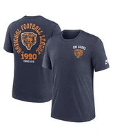 Nike Men's Navy Chicago Bears Rewind 2-Hit Tri-Blend T-Shirt