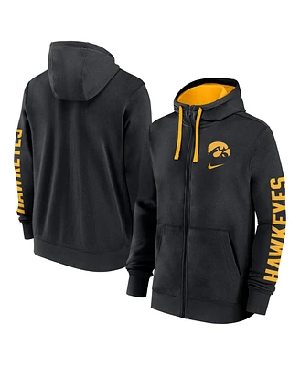 Nike Men's Black Iowa Hawkeyes Primetime Primary Mascot Full-Zip Hoodie