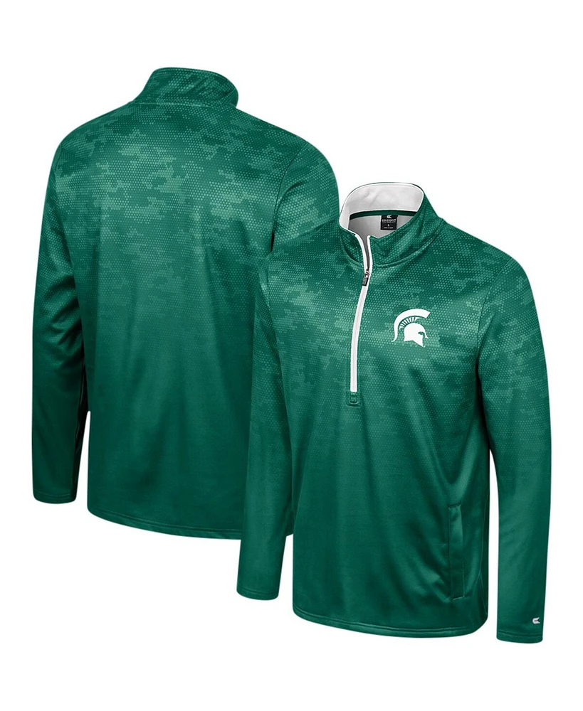 Colosseum Men's Green Michigan State Spartans The Machine Half-Zip Jacket