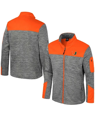 Colosseum Men's Gray/Orange Miami Hurricanes Guard Full-Zip Jacket