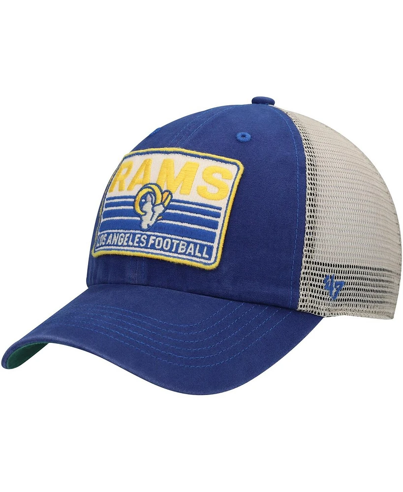 '47 Brand Men's Royal/Natural Los Angeles Rams Four Stroke Clean Up Snapback Hat