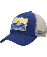 '47 Brand Men's Royal/Natural Los Angeles Rams Four Stroke Clean Up Snapback Hat